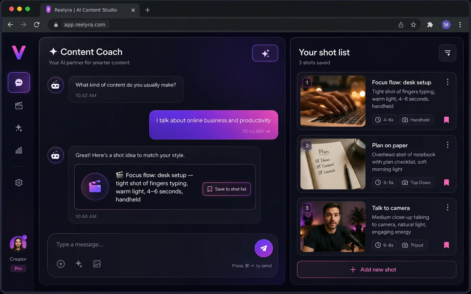 Not sure what B-Roll to film? Ask your content coach.
